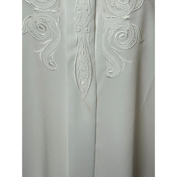 Vintage Jaclyn Smith White Embroidered Blouse With Pearl Buttons Size 14 - Picture 11 of 11